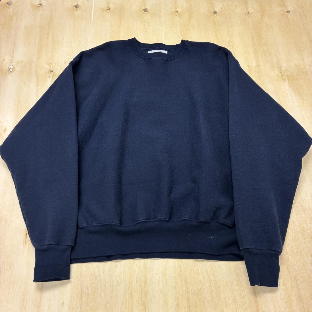 Vintage Santee Mega Hvywt Sweatshirt Mens XL Blue Heavyweight Blank Crewneck